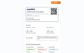 Sample autoDNA Vehicle History Report - thumbnail
